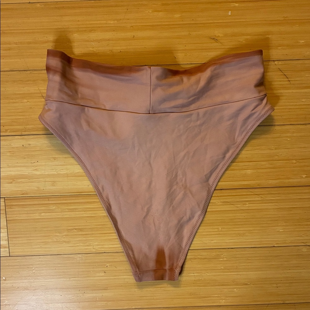 Aerie Twist Front Tan Bleached Bikini Bottom Swim Swimsuit - Picture 3 of 3